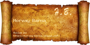 Horvay Barna névjegykártya